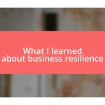 What I learned about business resilience